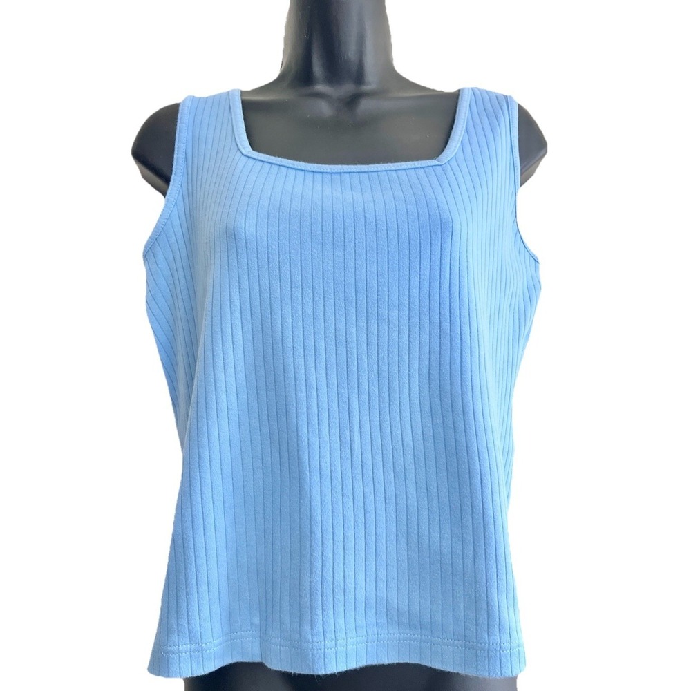 Dressbarn Tank Medium Shirt Sleeveless Pullover Top Blue Women Clothing